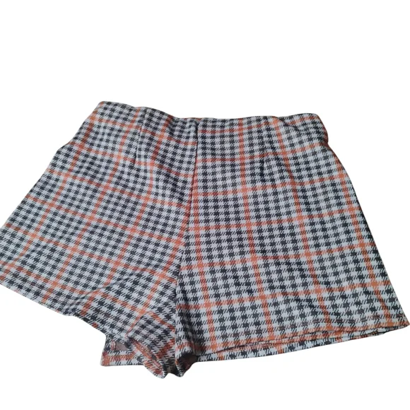 Women's Plaid Skorts - Black, Brown,and Orange Y2K 90s Skirt Size L HYFVE - Picture 6 of 6